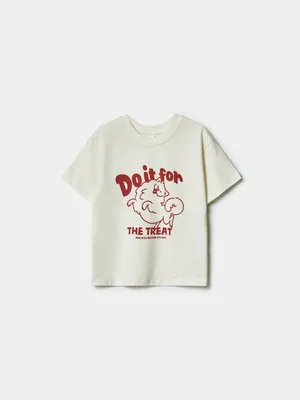 Футболка Sela для девочек с принтом, бежевый, арт. 43010