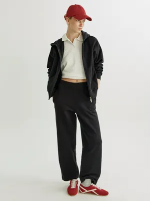 Брюки Sela из хлопкового футера, черный, арт. 43017