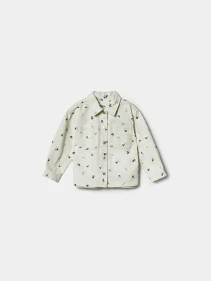 Джинсовая рубашка SELA с принтом для девочек, белый, арт. 43043