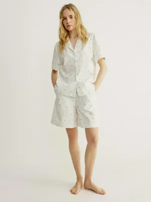 Домашние шорты SELA с принтом, белый, арт. 43050