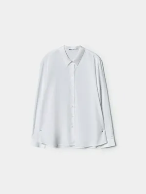 SELA Рубашка классическая из вискозы, белый, арт. 43073