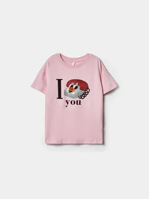 Футболка SELA для девочек с принтом, розовый, арт. 43080