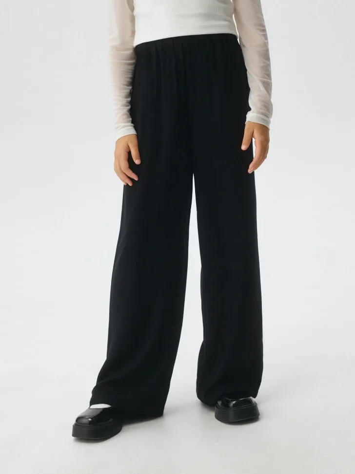 Широкие брюки для девочек, черный, арт. 4320