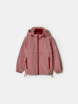 Ветровка Sela в клетку, бордовый, арт. 43203