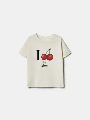 Футболка Sela с принтом для девочек, бежевый, арт. 43320