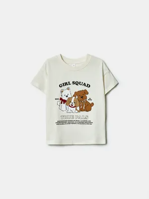 Футболка оверсайз с принтом SELA, бежевый, арт. 43327