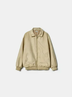 Куртка SELA оверсайз из искусственной замши, бежевый, арт. 43329