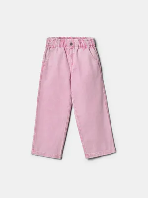 Широкие джинсы для девочек Sela, розовый, арт. 43348