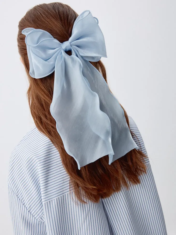Заколка для волос с бантом для девочек, голубой, арт. 4335