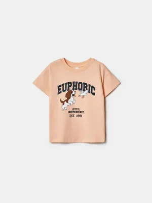 Футболка оверсайз SELA с принтом, оранжевый, арт. 43377