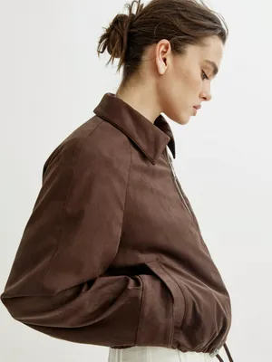 Короткая куртка SELA из экозамши, коричневый, арт. 43389