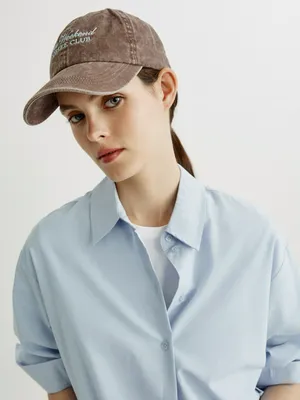 Бейсболка Sela с вышивкой и эффектом стирки, коричневый, арт. 43390