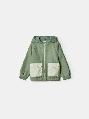 Детская ветровка SELA с капюшоном, хаки, арт. 43391