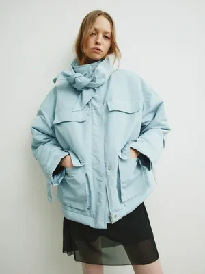 Куртка с шарфом SELA Young, голубой, арт. 43405