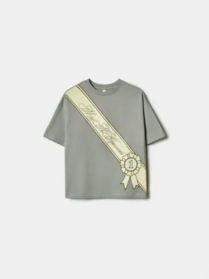 Футболка SELA оверсайз с принтом, серый, арт. 43407