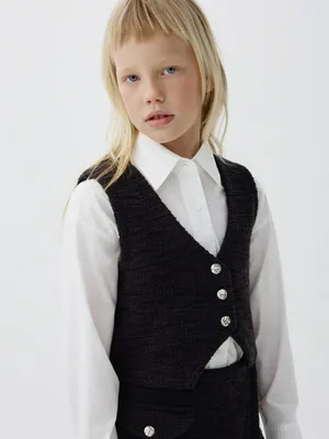 Жилет из фактурного трикотажа для девочек, арт. 4342