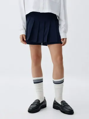 Короткая юбка-шорты в складку для девочек, арт. 4343