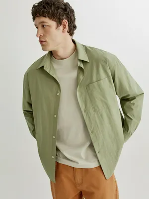 Рубашка SELA хлопковая свободного кроя, зеленый, арт. 43448