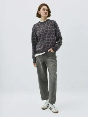 Джемпер Sela с принтом, серый, арт. 43462