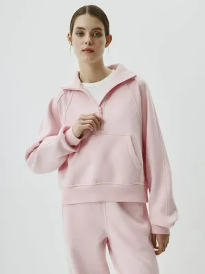 Толстовка SELA с воротником-стойкой, розовый, арт. 43477