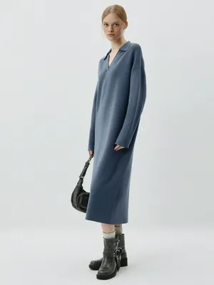 Вязаное платье Sela, синий, арт. 43492