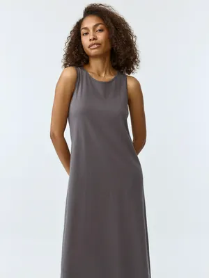 Трикотажное платье SELA макси, серый, арт. 43509