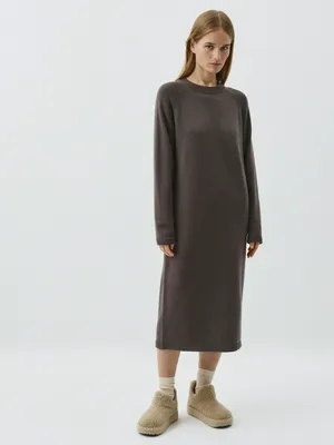 Вязаное платье SELA миди, серый, арт. 43521