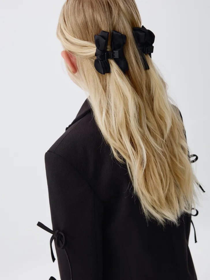 Набор заколок для волос с бантиками для девочек, черный, арт. 4355