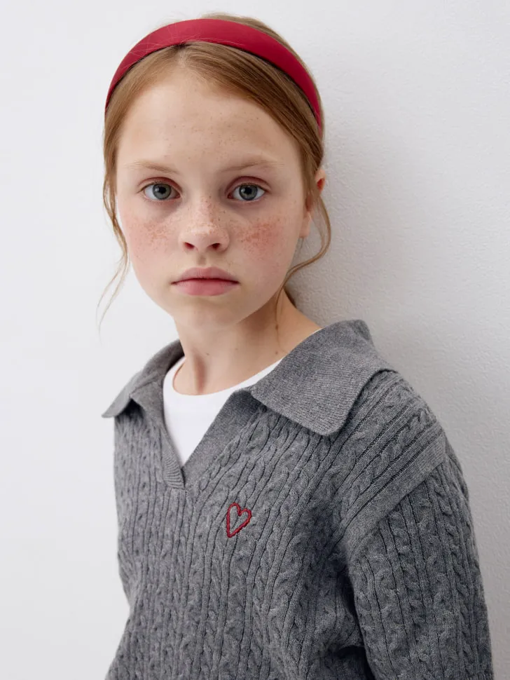 Атласный ободок для девочек, бордовый, арт. 4359