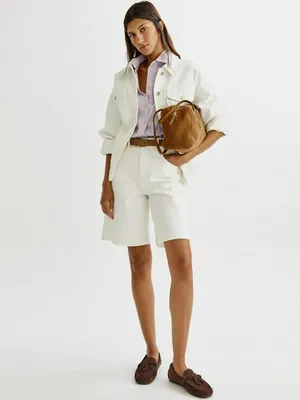 Джинсовые шорты бермуды Sela, белый, арт. 43722