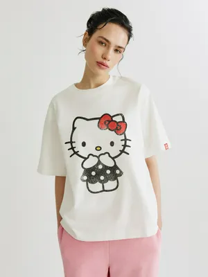 Футболка оверсайз SELA Hello Kitty, белый, арт. 43741