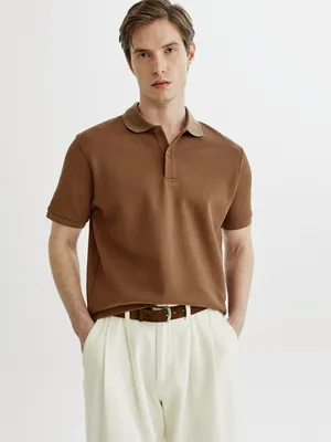 Поло Sela с коротким рукавом, коричневый, арт. 43743