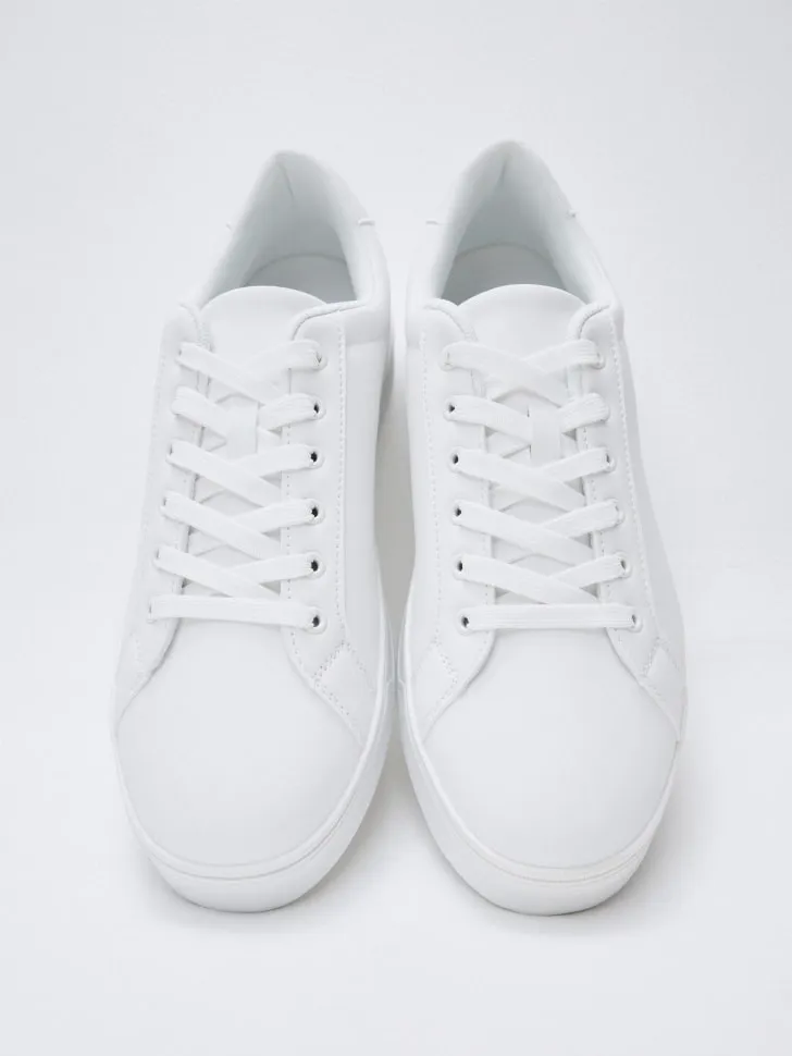 Базовые кеды из искусственной кожи, белый, арт. 4376