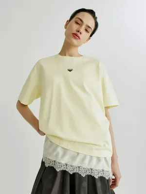 Футболка оверсайз SELA с принтом, желтый, арт. 43776