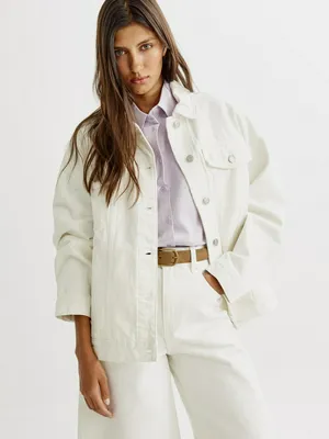 Джинсовая куртка оверсайз Sela, белый, арт. 43779