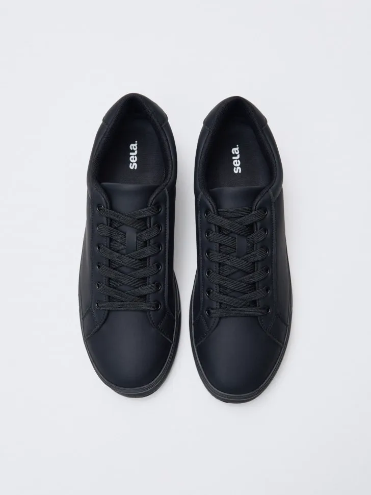 Базовые кеды из искусственной кожи, черный, арт. 4378