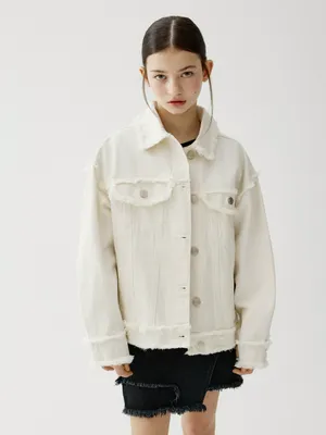 Куртка джинсовая Sela для девочек, белый, арт. 43831