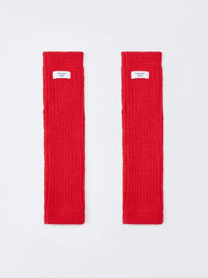 Вязаные гетры для девочек, красный, арт. 4386