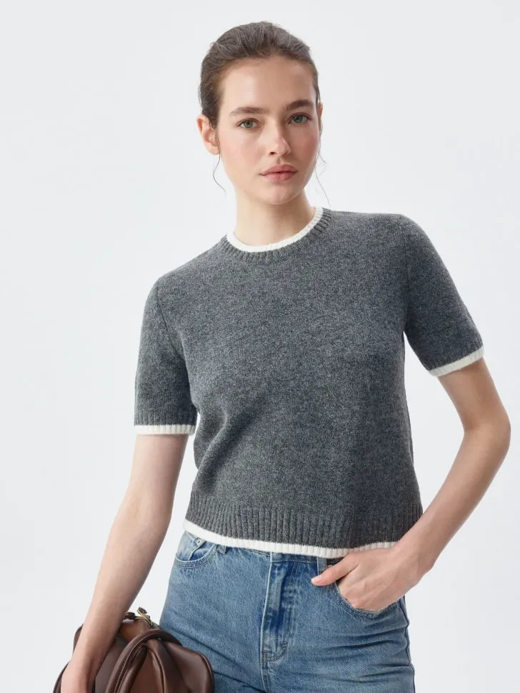 Джемпер с коротким рукавом, серый, арт. 4388