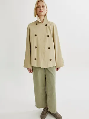 Брюки Sela укороченные широкие, хаки, арт. 43921