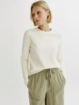 Лонгслив SELA Базовый из интерлока, белый, арт. 43939