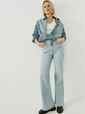 Джинсы клеш Sela со средней посадкой, голубой, арт. 43953