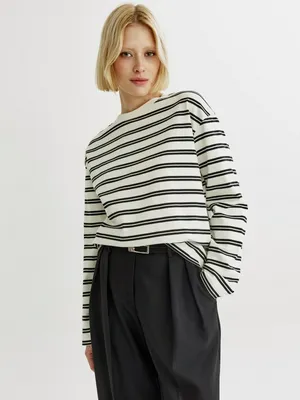 Лонгслив Sela оверсайз в полоску, разноцветный, арт. 43958