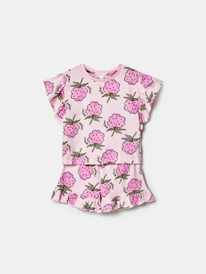 Комплект из футболки и шорт SELA для девочек, розовый, арт. 43962
