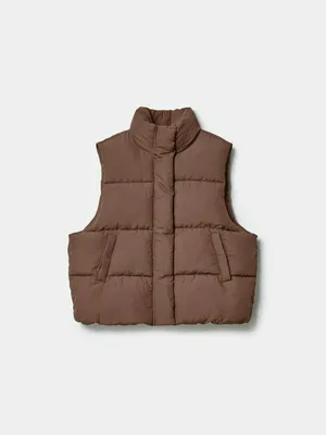 Стеганый жилет SELA для девочек, коричневый, арт. 43970