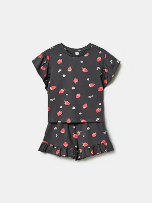 Комплект из футболки и шорт SELA для девочек, разноцветный, арт. 43975