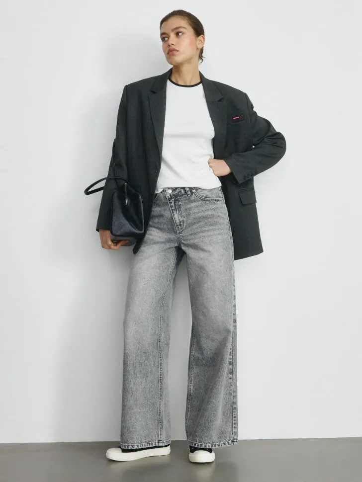 Джинсы WIDE LEG, серый, арт. 4398