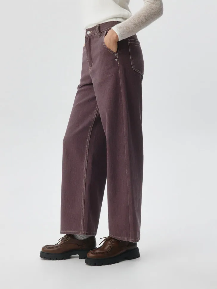 Укороченные джинсы Loose straight, бордовый, арт. 4400