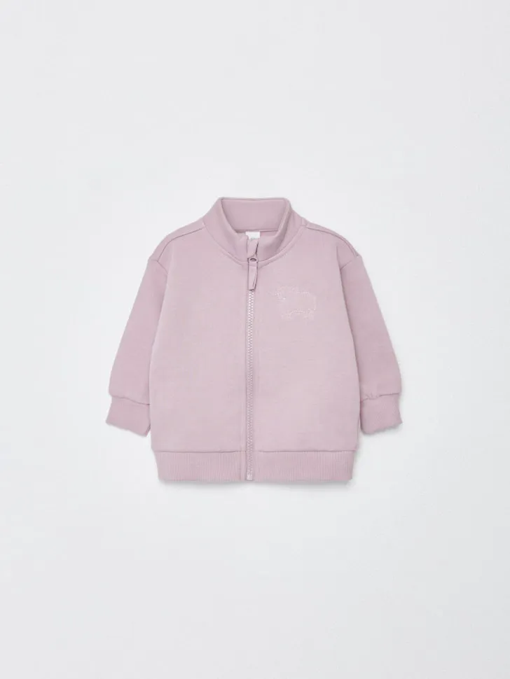 Толстовка с воротником-стойкой для малышей, фиолетовый, арт. 4410