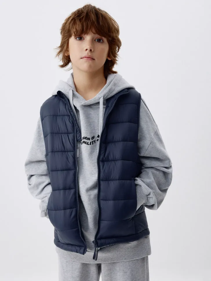 Базовый стеганый жилет детский, синий, арт. 4415